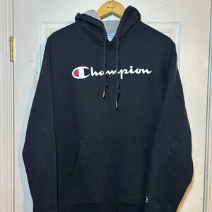 Champion Black Hoodie with Logo